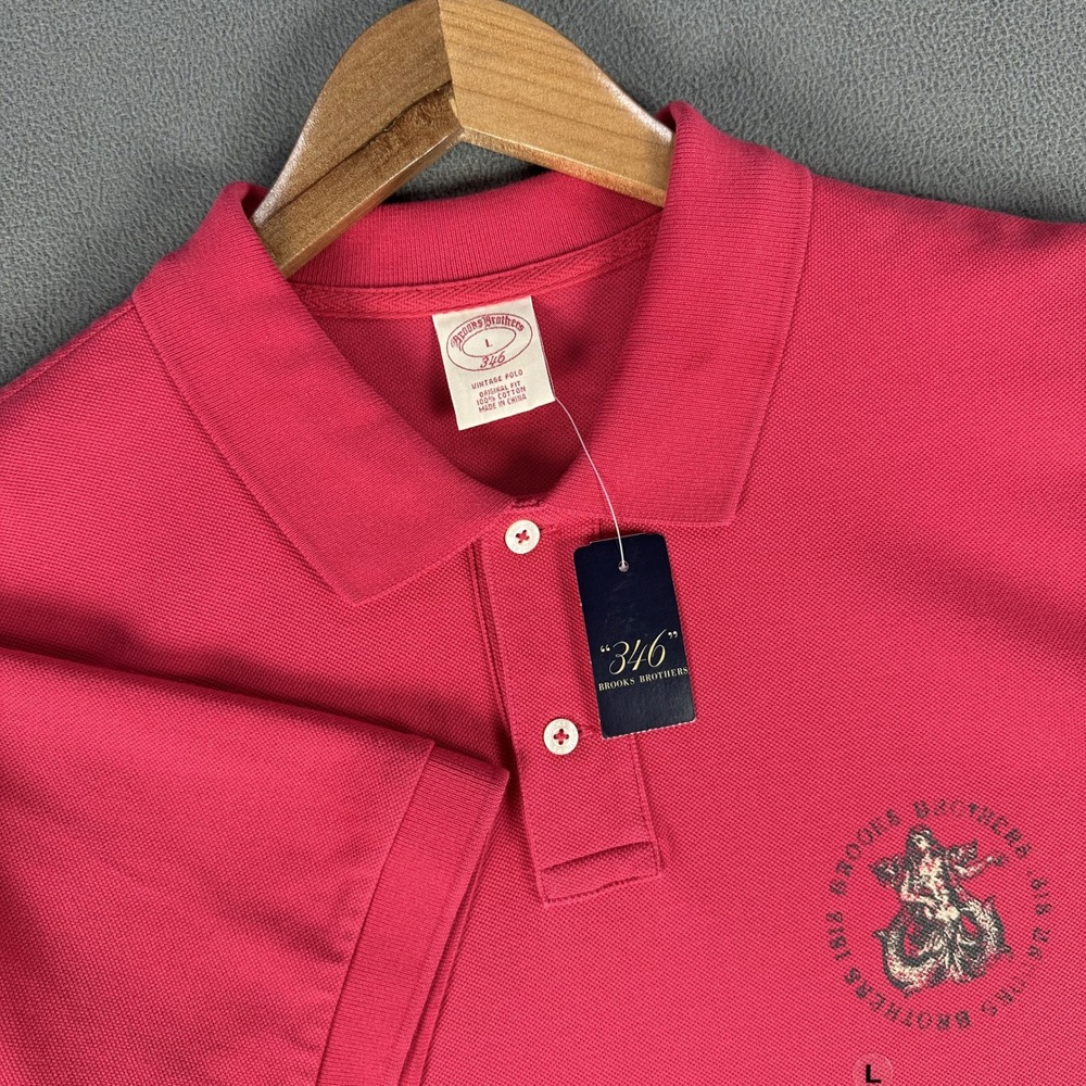 Brooks Brothers Polo Shirt Large Fuscia Pink Original Vintage Polo Old Money New